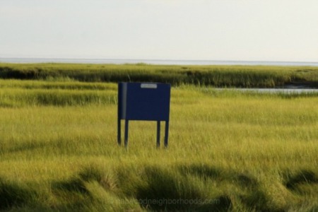 What are those Blue Boxes in the Marsh?