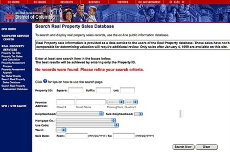 Tax Record Database of DC Condos