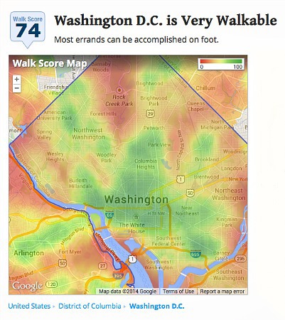 Washingtonians 2nd Nationally For Walking To Work