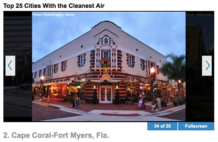 Fort Myers Has 2nd Best Air Quality in Nation