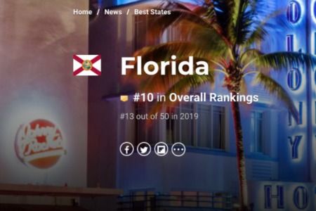 Florida Named a Top 10 State