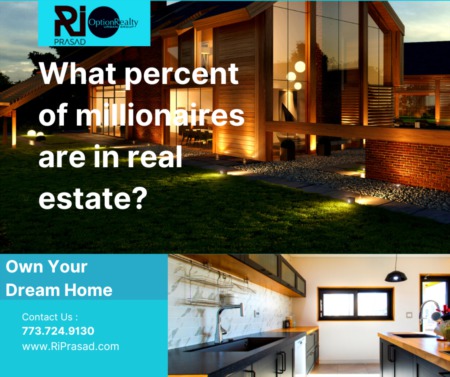 What percent of millionaires are in real estate?