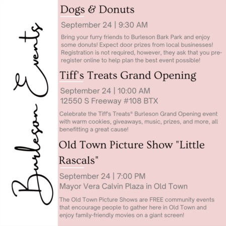 Burleson, TX Events September 24, 2022