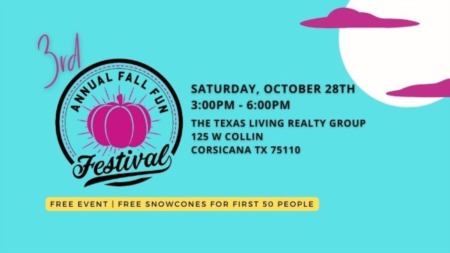 3rd Annual Fall Fun Festival: Join Us on Oct 28th at 125 W Collin St, Corsicana!