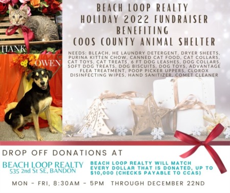 2022 Holiday Fundraiser benefiting Coos County Animal Shelter