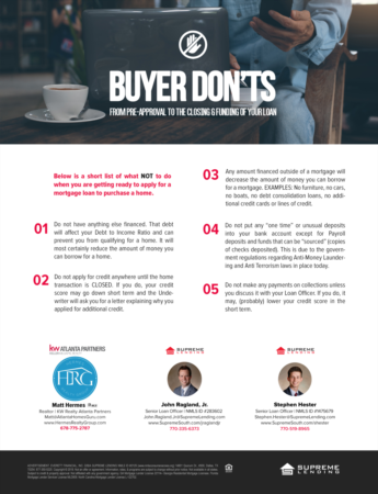 What Not to Do as a Home Buyer