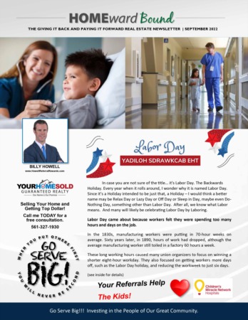 Your Home Sold Guaranteed Realty Sales Florida - SEPTEMBER 2022 Homeward Bound Newsletter