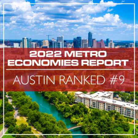 Austin Ranked #9 with an Estimated Average Annual Growth in U.S. Metro Area Economies