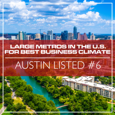 Austin Listed #6 among Large Metros in the U.S. for Best Business Climate
