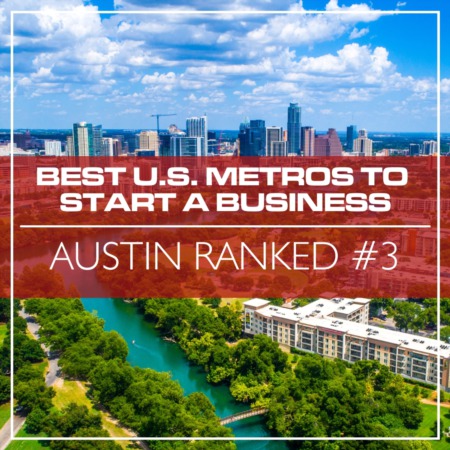 Austin Ranked #3 in the Best U.S. Metros to Start a Business Based on Cost and Opportunity
