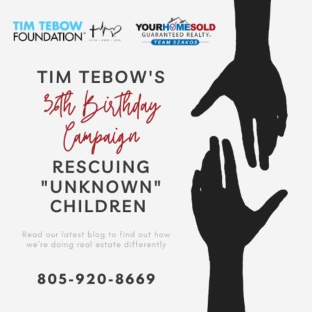 Shining Light on Hope: Tim Tebow's 36th Birthday Campaign Fights Human Trafficking Through the 'Unknown' Campaign
