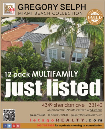 JUST LISTED gregory selph | 4349 sheridan ave | miami beach FL 33140 | 12 pack MULTIFAMILY