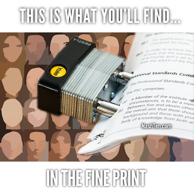 This is what you'll find in the fine print