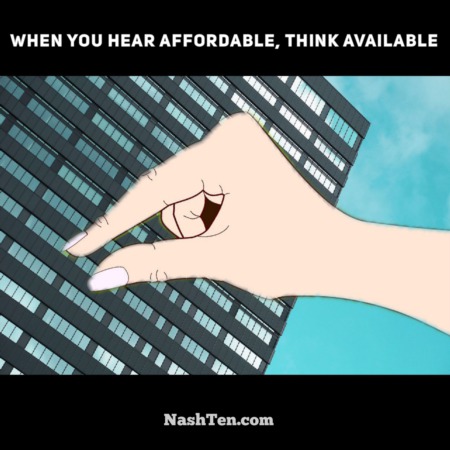 When you hear affordable, think available