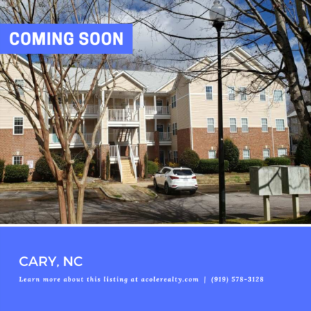 *COMING SOON* Amazing 3rd Floor Condo in a highly sought-after Cary location convenient to Cary Greenway, I-40, RTP, and Raleigh. New Roof 2019!