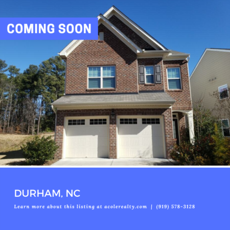 *COMING SOON* Amazing opportunity in the highly sought-after Durham community of Hanover Pointe.
