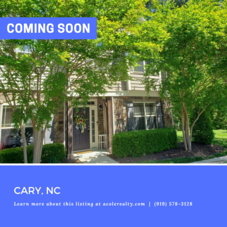*COMING SOON* Beautifully landscaped Energy-Star End Unit Townhome in a spectacular downtown Cary location.