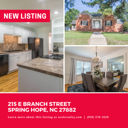 *NEW LISTING* Historic Charmer! Beautifully maintained brick Ranch home in the heart of downtown Spring Hope.