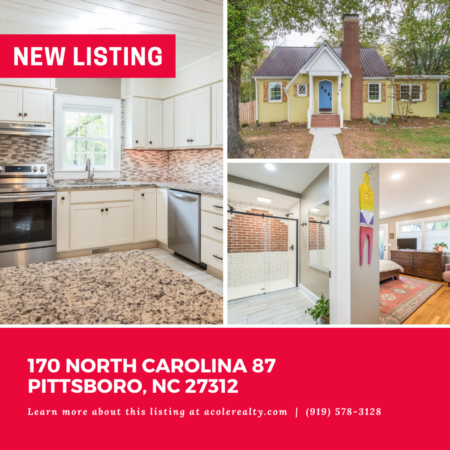 *NEW LISTING* Charming Cottage Home! Built in the 1940's, this recently renovated 5 bedroom home sits on .79 acres, has a huge fenced back yard, and is only a short walk to downtown Pittsboro, Chatham Park, and the library.