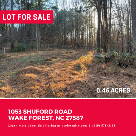 *NEW LISTING* Almost ½ acre lot in a highly sought-after Wake Forest location close to Main Street.