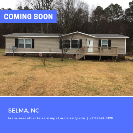 *COMING SOON* Come find peace and quiet in this country setting all within a close proximity to Wendell, Clayton, and Flowers Plantation.