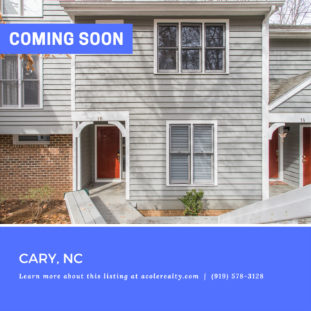 *COMING SOON* A rare find! Multilevel Condo in the heart of Cary.