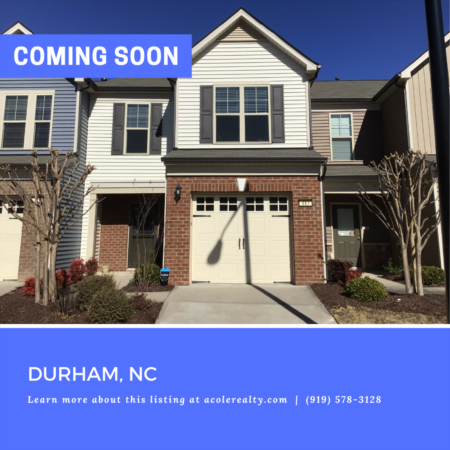*COMING SOON* Prime Location! Lovely Townhome in popular Townes at Brier Creek Crossing. 