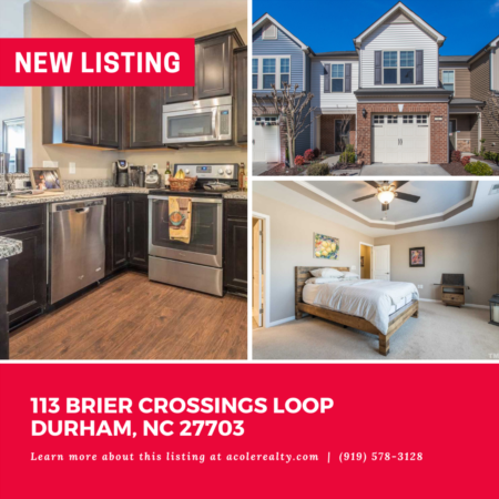 *NEW LISTING* Prime Location! Lovely Townhome in popular Townes at Brier Creek Crossing.