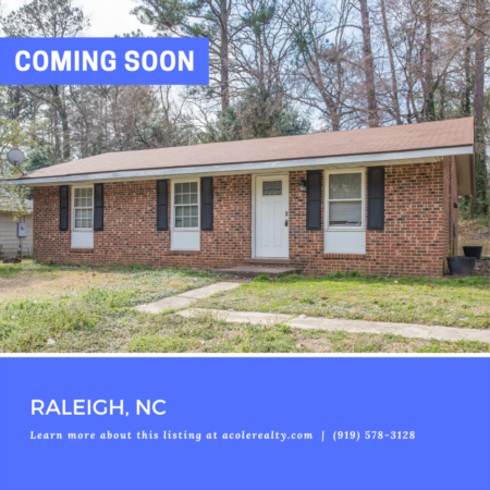 *COMING SOON* Charming three bedroom, one bath Ranch home close to Downtown Raleigh!