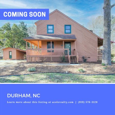 *COMING SOON* Amazing SW Durham opportunity in the peaceful, quiet, and well-established neighborhood.