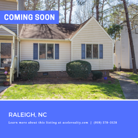 *COMING SOON* Opportunity Awaits! Located in the heart of North Raleigh, this one story end unit townhome is in a prime location minutes away from North Hills/Midtown, downtown Raleigh, 440/540, shopping, dining, and entertainment. 