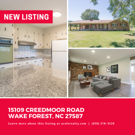 Charming all brick Ranch home in a convenient location close to Hwy 50 boat launches, Falls Lake beaches, and 540. No City Taxes & No HOA!