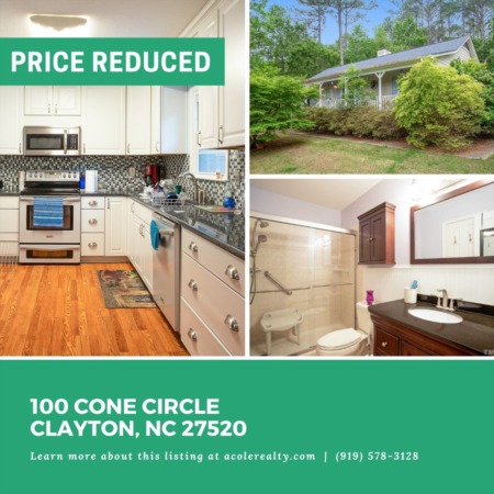 *PRICE REDUCTION* A $10,000 price adjustment has just been made on 100 Cone Circle, Clayton!