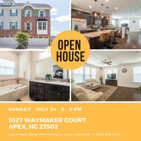 Open House: Sunday, July 24, 2022 from 3:00 PM - 5:00 PM.