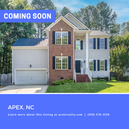*COMING SOON* Gorgeous well-maintained 3 BR home in a highly desirable Apex location.