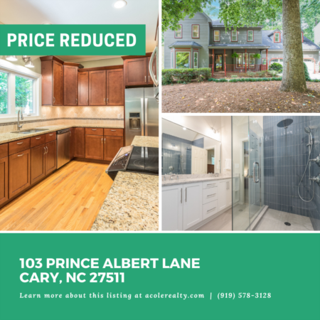 *PRICE REDUCTION*A $20,000 price adjustment has just been made on 103 Prince Albert Lane, Cary!