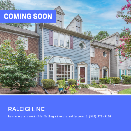 Charming townhome in a prime Raleigh location close to major highways, schools, shopping, and dining.