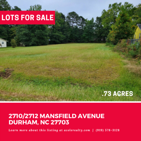 *NEW LISTING* Bring your own builder! This spacious cleared lot is a little over half of an acre and is close to everything Durham to has to offer.