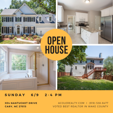 *OPEN HOUSE* in CARY, NC This Sunday 6/9 from 2-4pm!