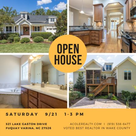 *OPEN HOUSE* SATURDAY   9/21   1-3 PM in Fuquay!