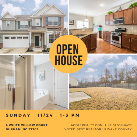 OPEN HOUSE: Sunday, November 24th from 1-3pm