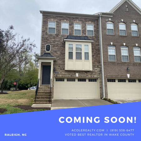 *COMING SOON* End Unit Townhome located in a great Raleigh location! 