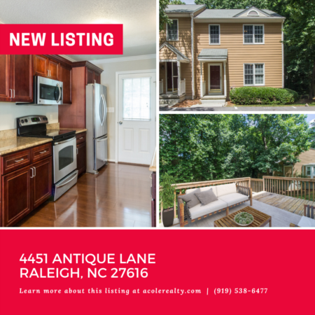 *NEW LISTING* 3 Bedroom End Unit Townhome in North East Raleigh!