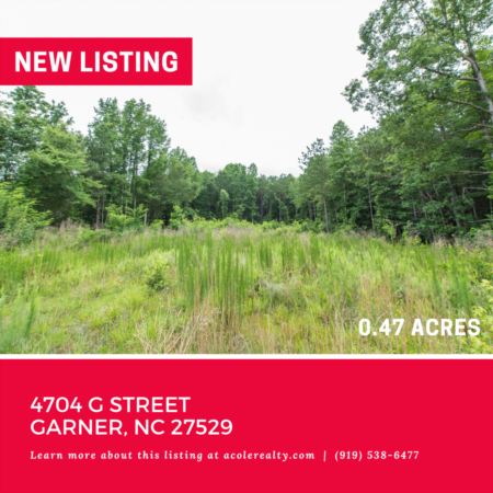 Vacant Lot in Garner! 4704 G Street, Garner: 0.47 acres