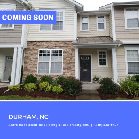 *COMING SOON* Townhome in Durham, NC!