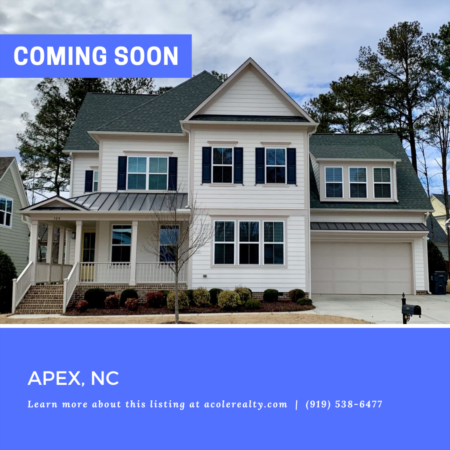 *COMING SOON* Super energy efficient open concept home in Apex, NC!