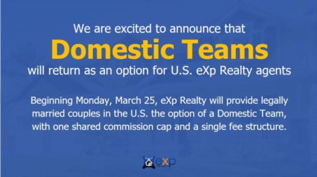 Domestic Teams at eXp Realty SHARE one 16k Cap!