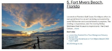 TripAdvisor Trending Destination #5 Fort Myers Beach