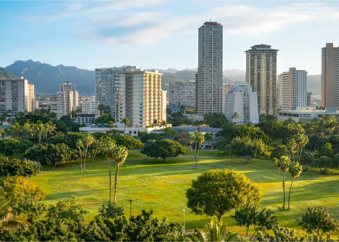 #1. Hawaii Elevated view of downtown Honolulu Hawaii