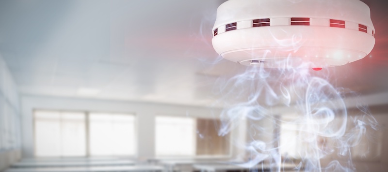 Smoke Detectors Sensing Smoke